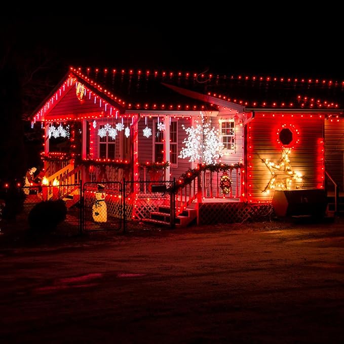 C7 Red Christmas LED String Lights, 25Ft C7 Outdoor String Lights with 26 Bulbs(1 Spare), Commercial Havy Duty for Christmas Tree Lights for Holidays Backyard Cafe Party Wedding Home Decorations