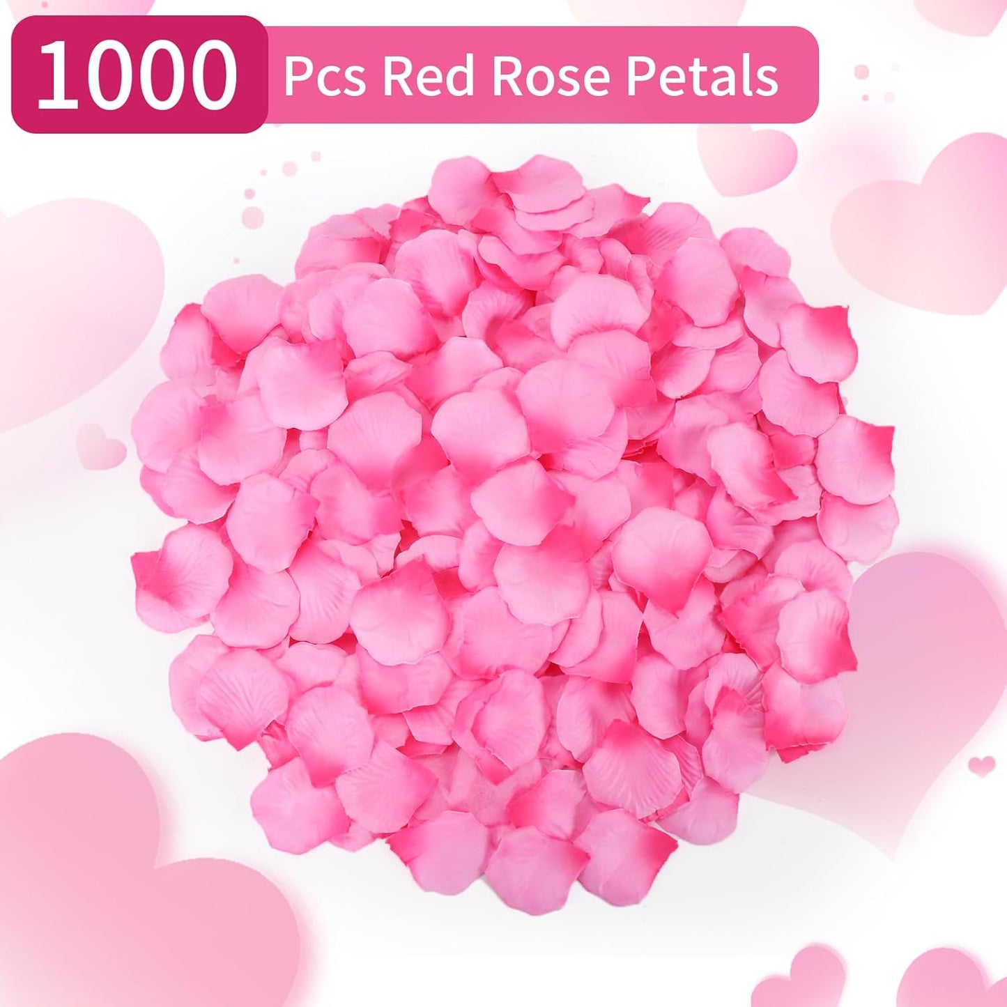 1000 Pcs Artificial Fake Rose Petals,Flower Petals for Romantic Night, Engagement, Party, Wedding, Event Flower Decorations, in Bulk(Light Rose with Dark Rose)