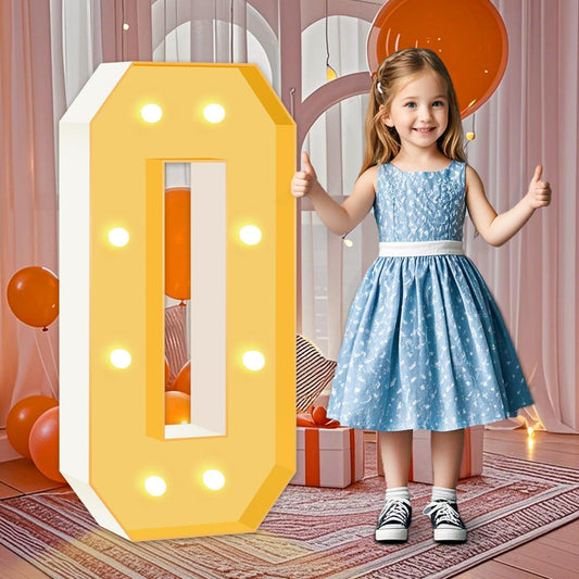 3FT Light Up Marquee Numbers, 3 Feet Tall Light Up Number 0, Mosaic Cardboard Numbers Signs for Balloon, Weddings, Birthdays, Anniversaries, Christmas, New Year's Celebrations, Easy to Assemble