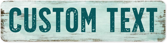 Custom Sign, Custom Street Sign, 11 Font Colors, 13 Font Styles, 4 Hole Options, 22 Sizes, 12x48 Inches, Rust Free DiBound, Fade Resistant, Made in USA by My Sign Center (Shabby Chic)