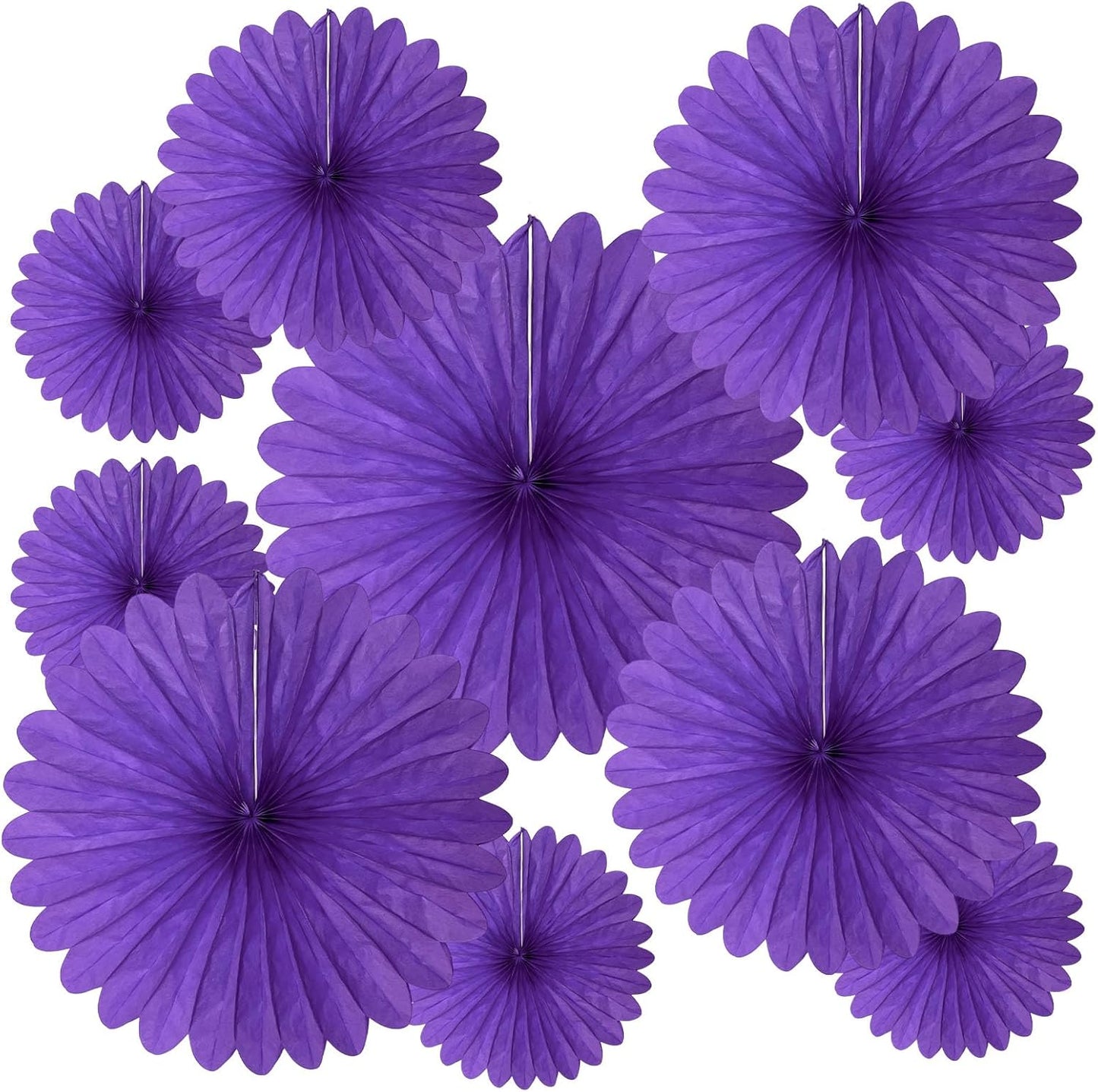 20 Pcs Purple Hanging Paper Fan, Round Paper Fans Decorations Set for Weddings, Birthdays, Engagement, Bridal Shower, Baby Shower Event, Graduation, Party Supplies Decor