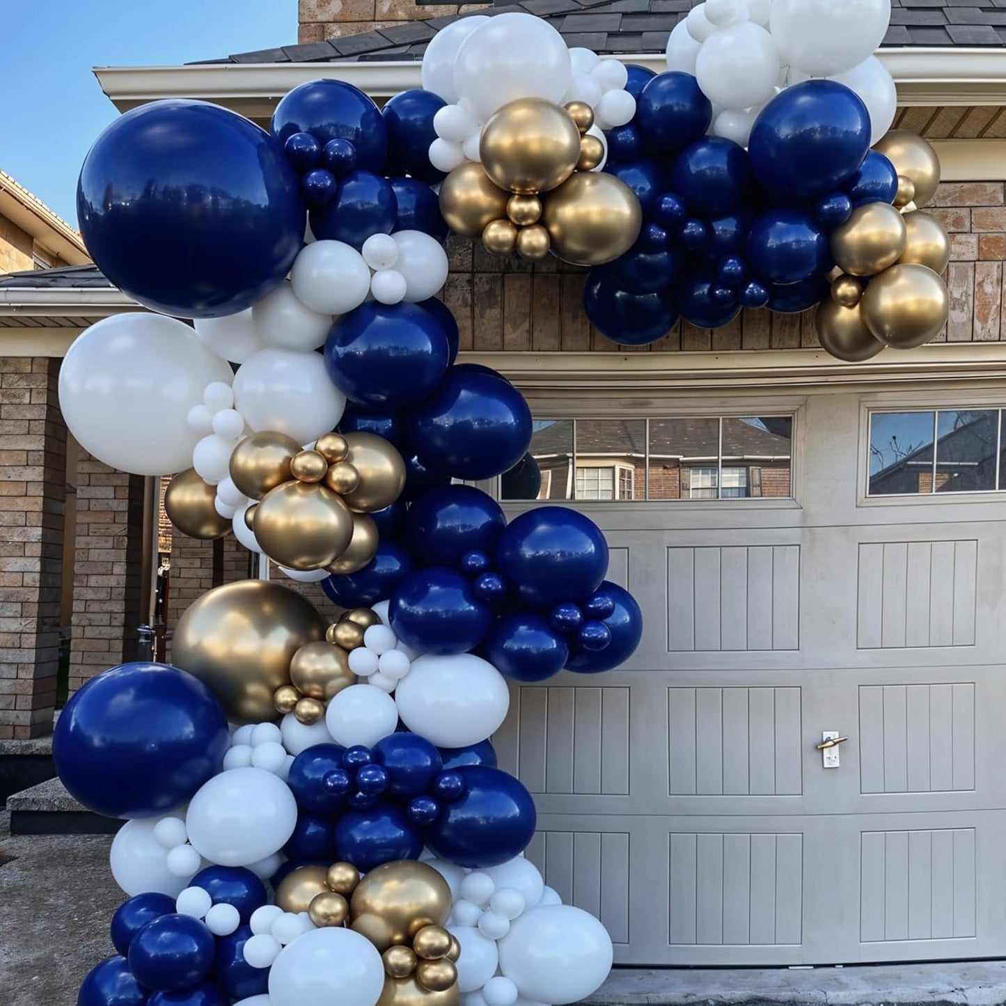 Blue and Gold Balloons, 50pcs Metallic Blue Gold Balloons, Navy Macaron Balloon Confetti Balloon For Birthday Baby Shower Father's Day Party Wedding Graduation Bachelorette Anniversary Decorations