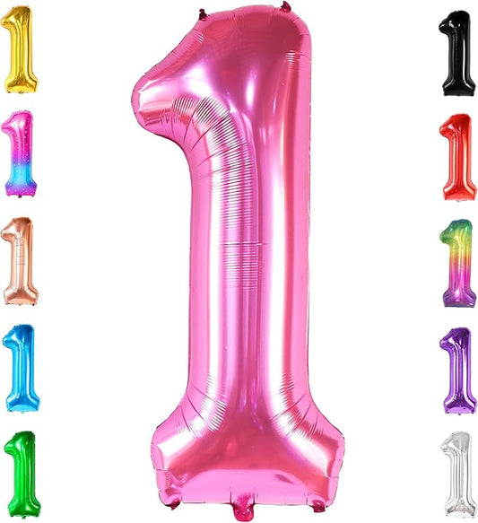 KatchOn, Hot Pink 1 Balloon Number for First Birthday - 40 Inch | Number One Balloons for 1st Birthday | 1 Balloons for 1st Decorations | Hot Pink One Balloon For Happy Anniversary Decorations