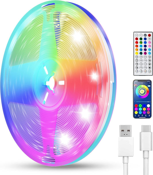 Smart LED Strip Lights 50FT for Bedroom App Control Lighting Bedroom Rome Decor with Remote, RGB Music Sync Color Changing LED Lights for Party,Game Room