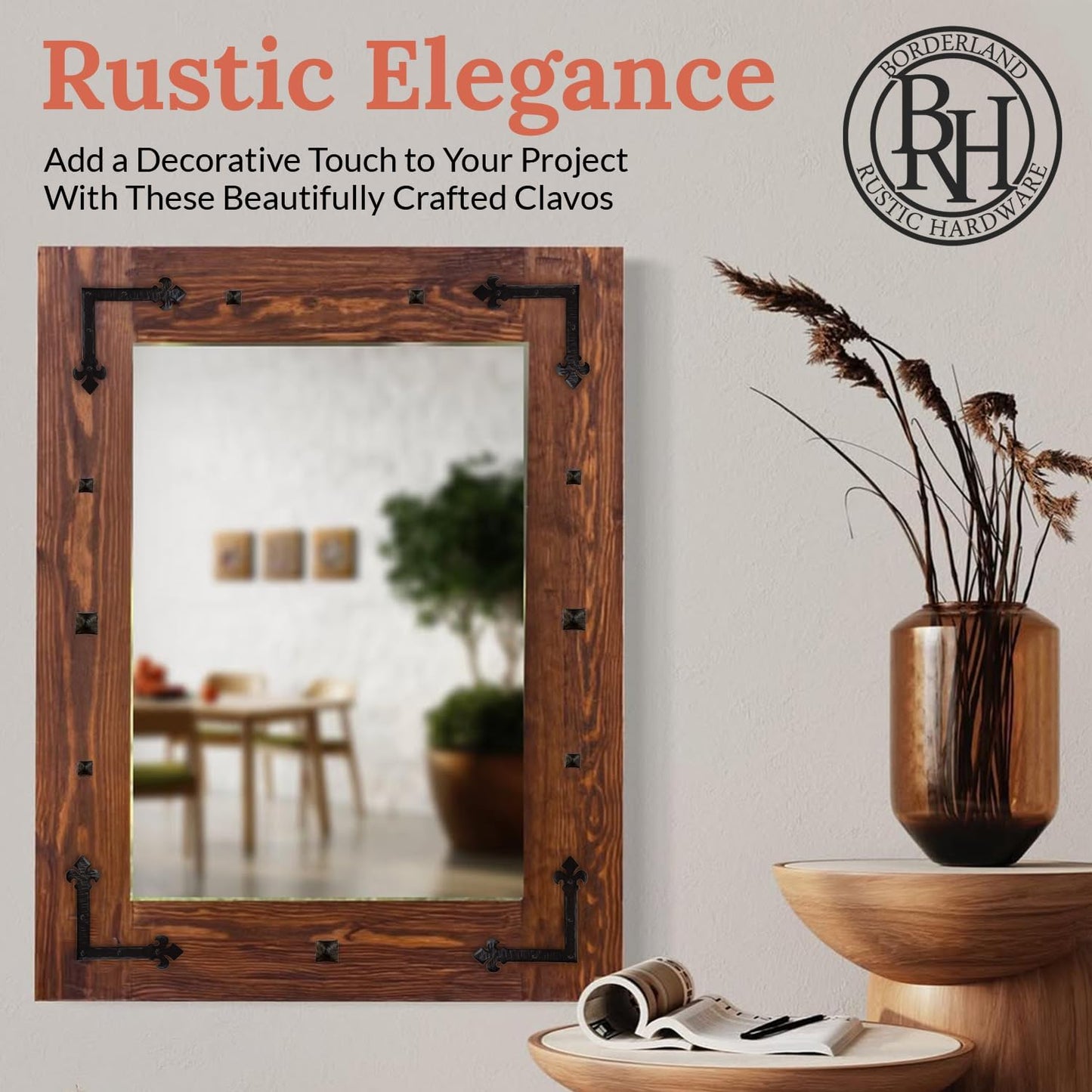 25 Pack 0.75" Square Head Iron Clavos Decorative Nails – Sealed Unfinished – Handmade Rustic Square Fasteners for Farmhouse Shutters, Barn Doors, Shutters, Gates – Ornamental Wood Accent