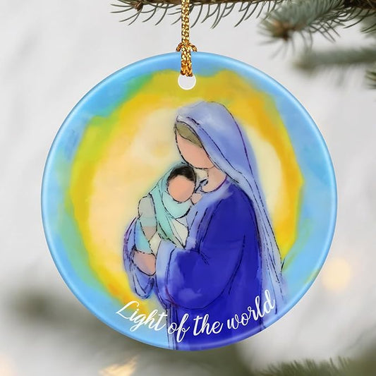 Virgin Mary and Jesus Ornament, Christmas Ornaments: Christmas Tree Decorations, Holiday Decor, Stocking Stuffers, Gift Ideas, Xmas Gift, Christian Gifts & Religion Gifts