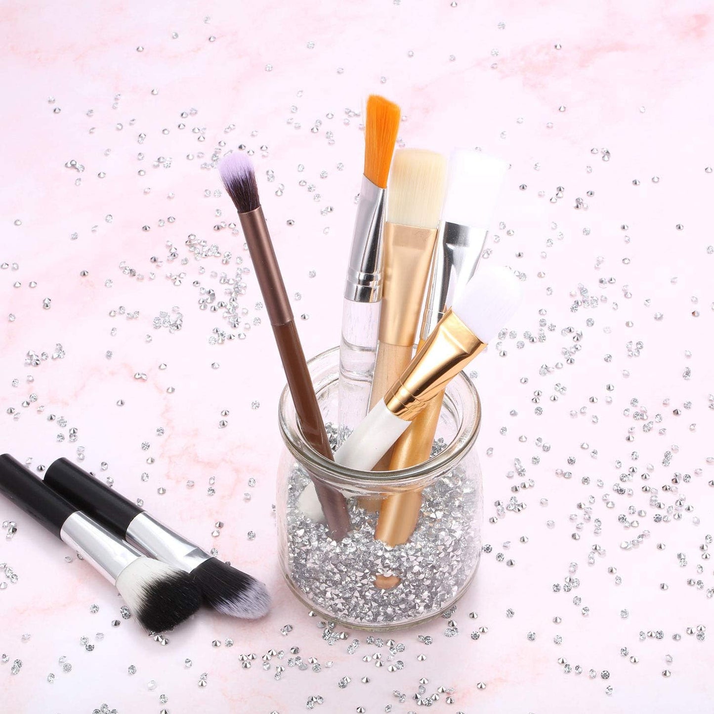 10000 Clear Wedding Table Scatter Confetti Crystals Acrylic Diamonds Rhinestones for Table Centerpiece Decorations Wedding Decorations Bridal Shower Decorations Vase Beads (Silver, 3 mm)