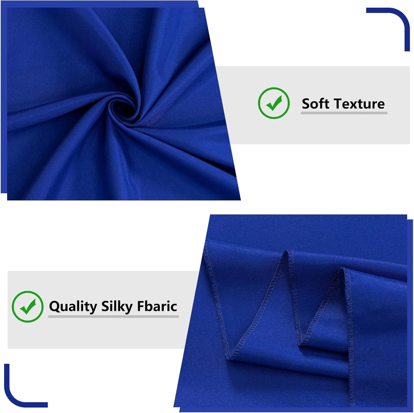 10ft x 8ft Royal Blue Backdrop Curtains for Party Stage Wedding Ceremony Light Filtering Curtains Photography Backdrop for Baby Showers Rod Pocket Home Sliding Door Decoration, 5ft x 8ft, 2 Panels