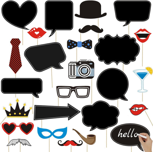 35pcs Insta-Themed Social Media Party Selfie Photo Booth Props with Speech Bubble DIY Photo Props for Birthday, Graduation, Festivals, Anniversary, Wedding Event Decoration Party Supplies