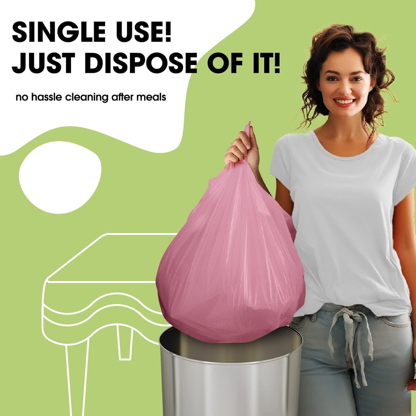 Pureegg Plastic Table Cloth Disposable 10 Pack, 84'' Round Table Cloths, Easter Party, Valentines, Mothers Day Decorations, Tablecloths, Round, Pastel Plastic Cover, Leakproof & Sturdy, Pink