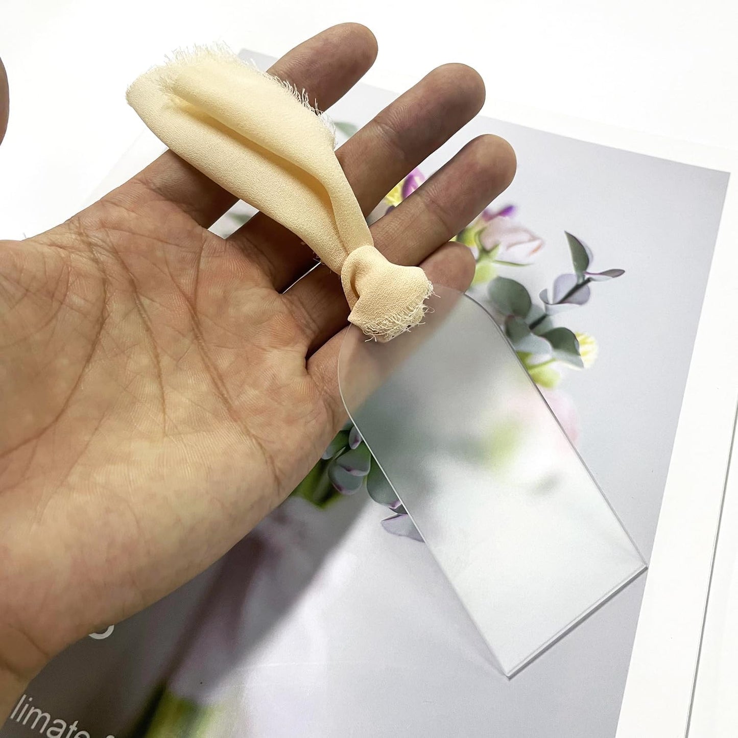 50Pcs Acrylic Place Card for Wedding Frosting Acrylic DIY Table Seating Cards Wedding Supplies with Champagne