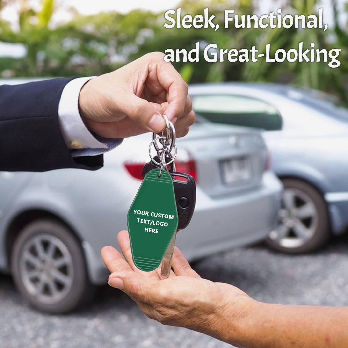 Custom Vintage Hotel Motel Keychains 400 Pack, Personalized Logo, Text Bulk - Perfect for Tradeshows, Campaign Gifts - Customizable Key Tags