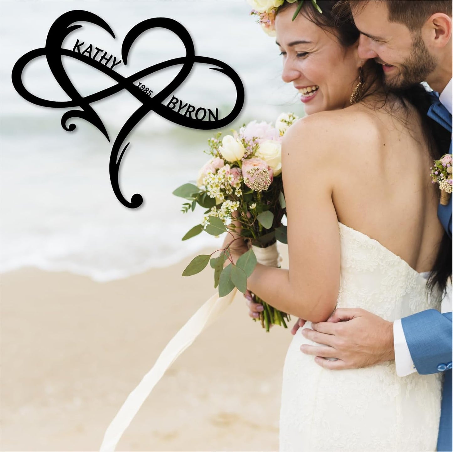 Custom Infinity Metal Sign, Personalized Metal Name Sign Engagement Wedding Gifts, Custom Name Signs, Romantic Home Decor For Anniversary Or As Valentines Day Decoration