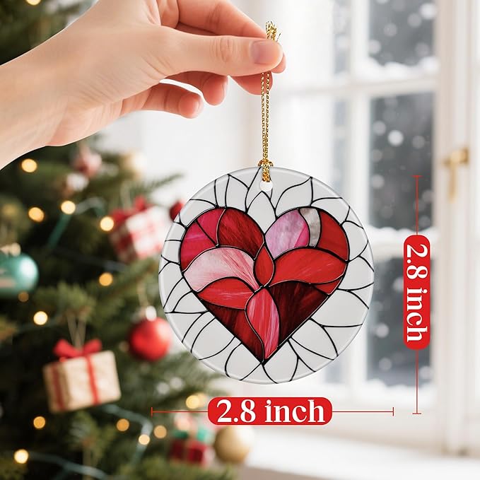 Valentine Heart Ornament, Christmas Ornaments: Christmas Tree Decorations, Holiday Decor, Stocking Stuffers, Gift Ideas, Valentine's Day Gift, Romantic Gifts for Girlfriend, Love Gifts for Wife