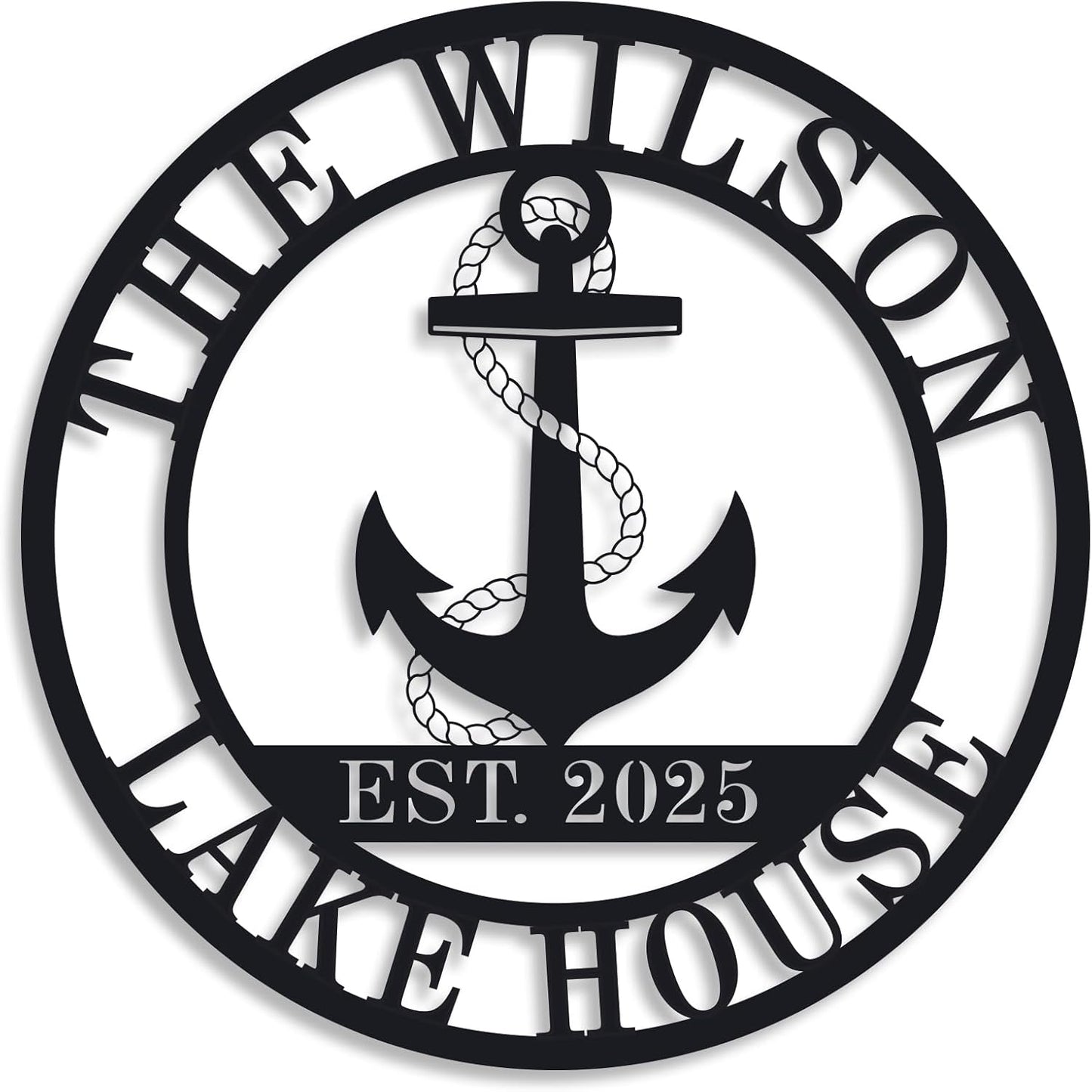 Personalized Lake House Decor, Custom Nautical Wall Decor, Nautical Decor for Home, Outdoor Metal Lake House Signs