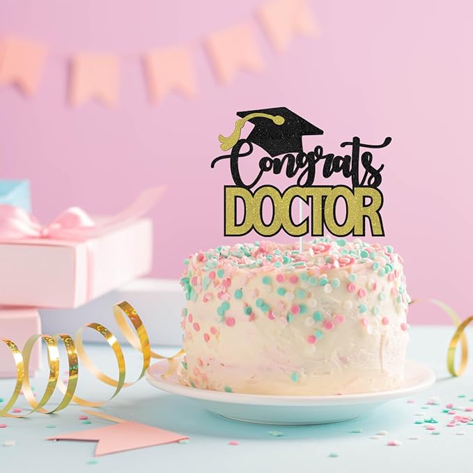 Congrats Doctor Cake Topper - 2025 Medical Doctor Graduation Party Decoration Supplies - Future Doctor/It's DR Actually Cake Decor - Congratulations Doctor Graduation Decorations