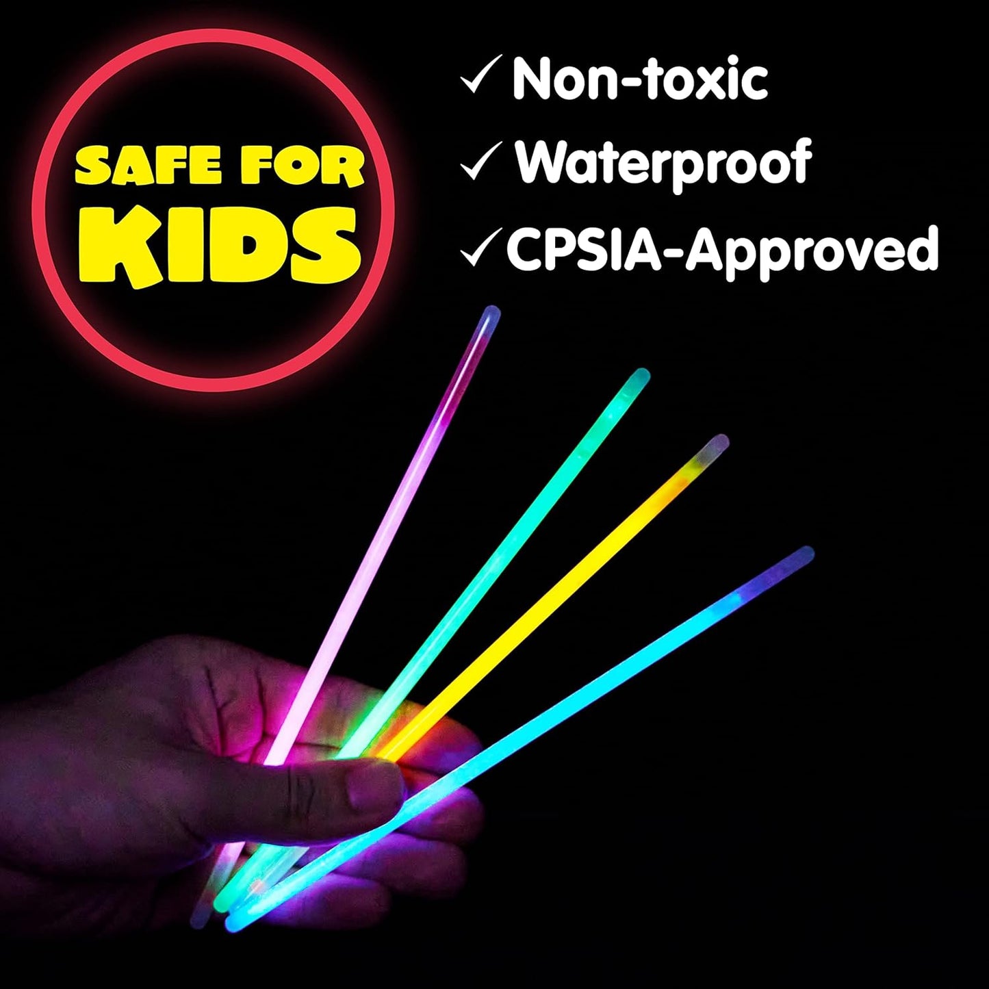 JOYIN 400 Pcs 8" Glowsticks, Halloween Supplies Pack, Bracelets Necklaces, Glow in the Dark Party Favors, Easter, Christmas, Football Party Supplies