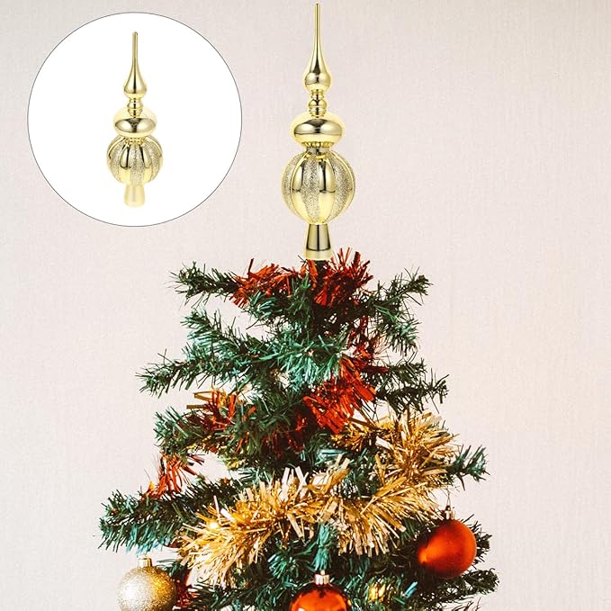 Spherical Christmas Tree Topper Plastic Xmas Tree Decoration Ornament for Festive Parties Lightweight Treetop Decor for Family Gatherings and Events