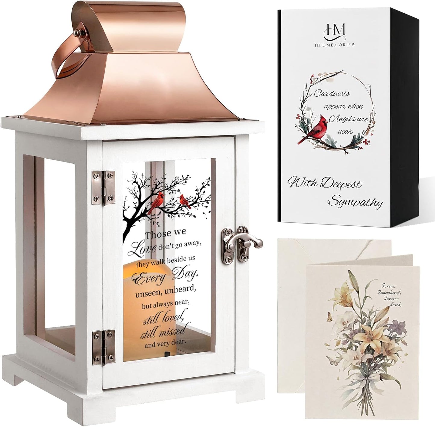 Memorial Lantern, Bereavement Sympathy Gifts for Loss of Loved One Mother Father Brother Sister, Sympathy Lantern Condolences Funeral Gifts in Memory of Loved One with LED Candle