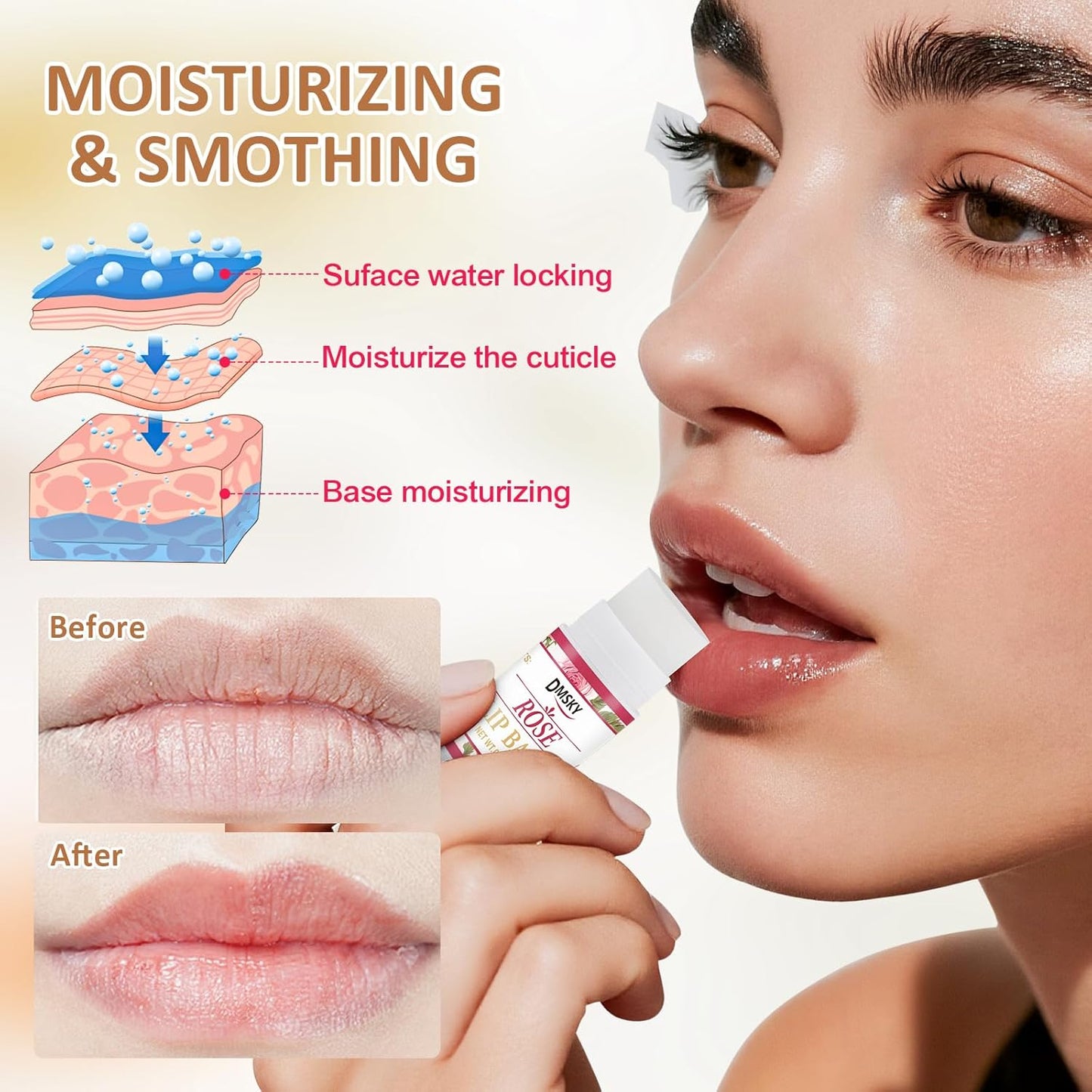 DMSKY 20 Pack Mini Lip Balm, Natural Lip Balm Bulk with Vitamin E and Coconut Oil, Moisturizing Lip Balms for Dry Cracked lips - 10 Flavors