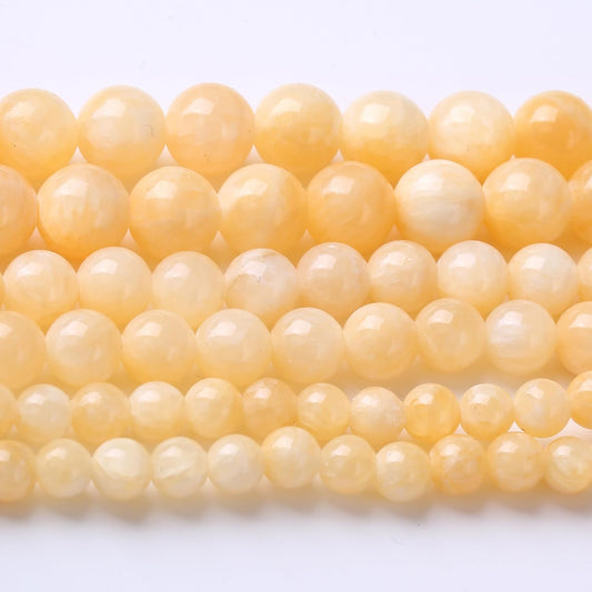 Rice Topaz Stone Beads Gemstone Round Crystal Energy Jade Beads Stone Beads for Jewelry Making DIY Bracelet Necklace Jewelry Making 1 Strand 15.5inch 35PCS 10MM