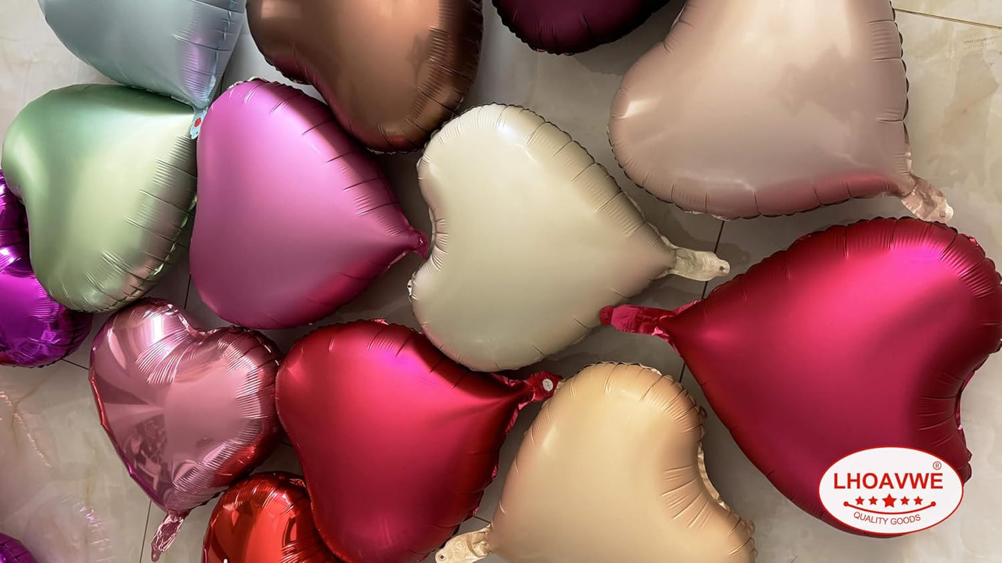 Love Heart Shaped balloons Pack of 12,18 Inch Love Valentine Balloons Heart Romantic Balloons For Valentines Day Propose Marriage Wedding Bridal Shower Engagement Party Decorations