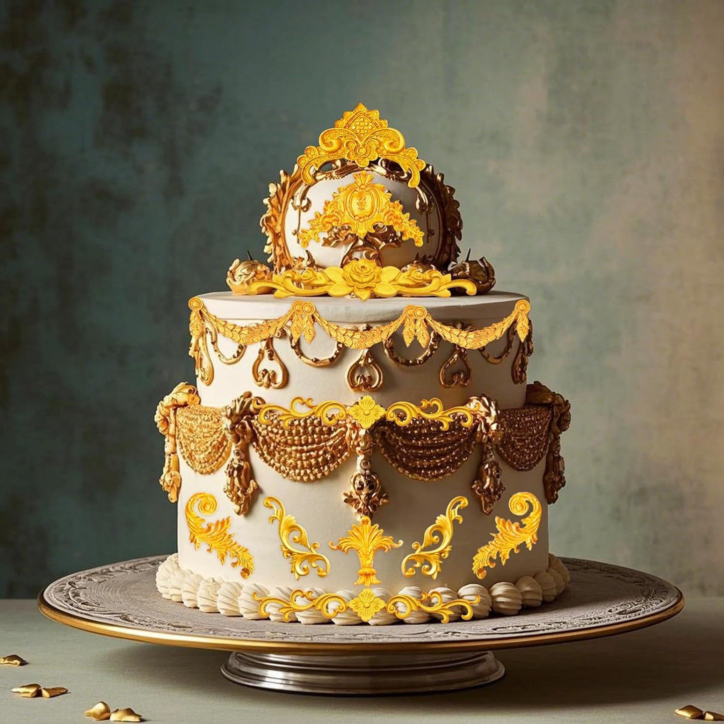 Baroque Scroll Pattern Silicone Craft Molds Border Decorative Silicone Moulds for Crafting polymer clay Fondant Chocolate 8-Piece Set