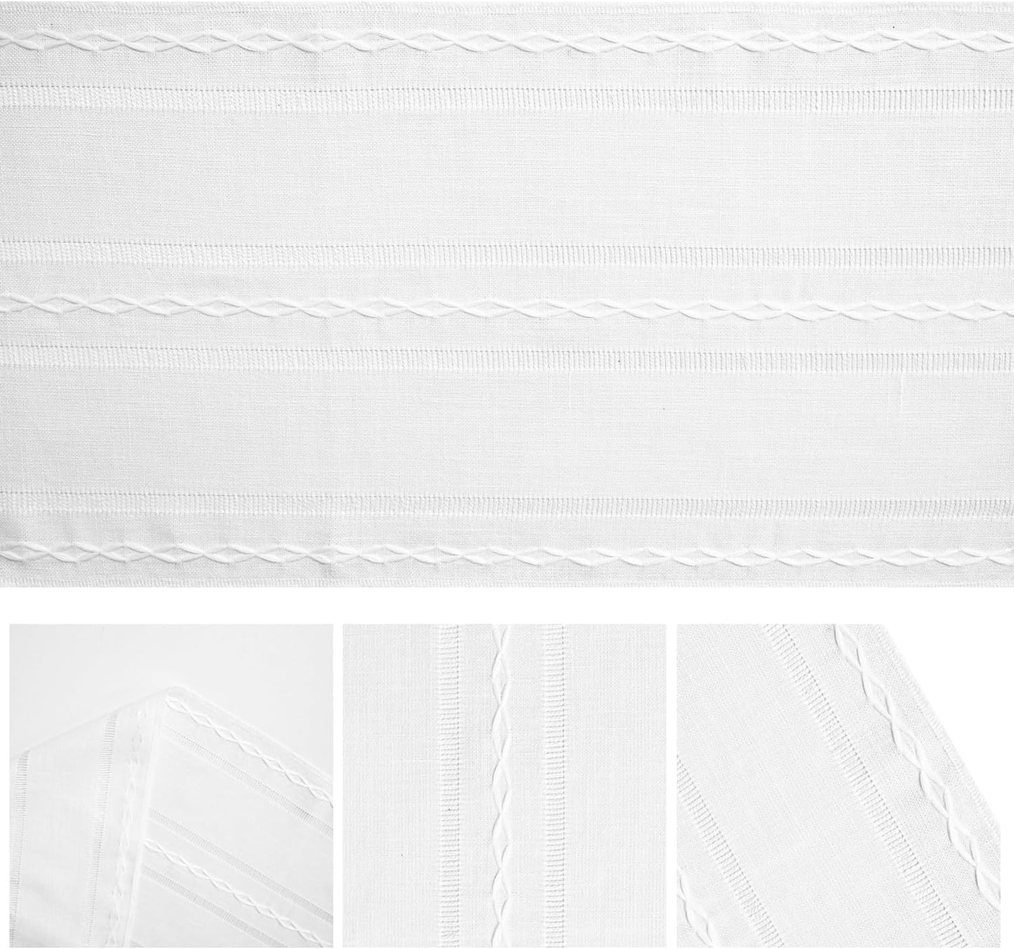 Artoid Mode Rustic Cotton Linen Table Runner, Seasonal Embroidered Hollow Kitchen Dining Table Decoration for Home Party Decor 13x36 Inch