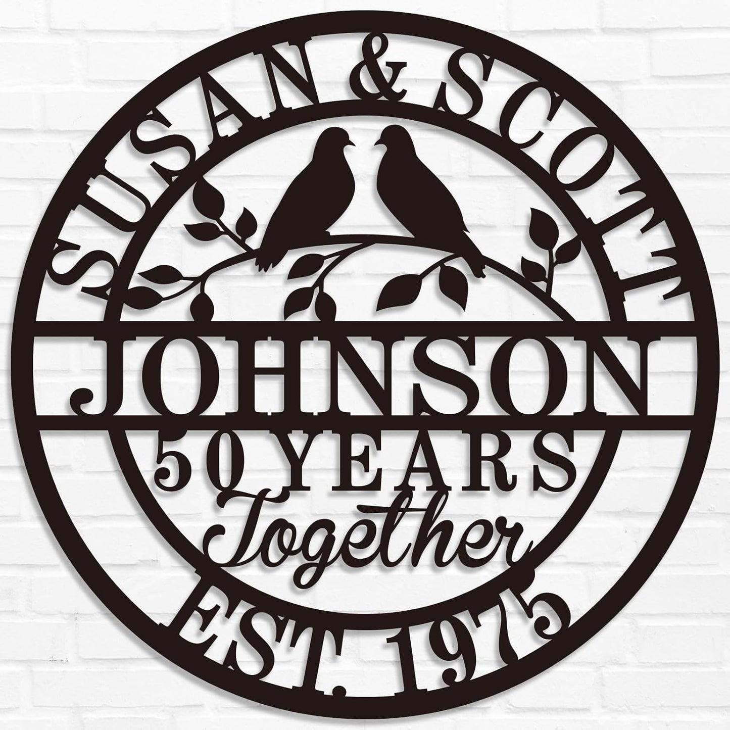 Personalized Wedding Anniversary Sign Gifts, Custom 50th 40th 65th 60th 25th 70th Anniversary Metal Sign, Wedding Gifts for Couples, Custom Name Sign, House Warming Gifts New Home