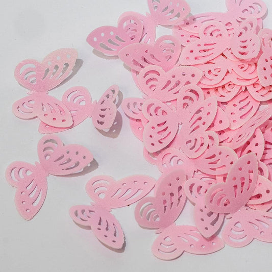 Edible Flowers Edible leaves &Edible butterflies Wafer Paper Cake Cupcake Toppers for Decorating Rice Paper Flower Food Decorations for Baking Girl Birthday Party Mix Size Color (Pink butterflies 60)