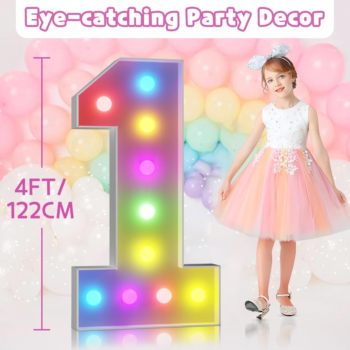 Marquee Numbers Colorful 16th-Birthday Decoration: 4FT Large Light Up Sweet 16 Year Old Birthday Decorations Anniversary Backdrop for Boys Girls Cardboard Sign 18 Colors Number 16 Mosaic Balloon Frame