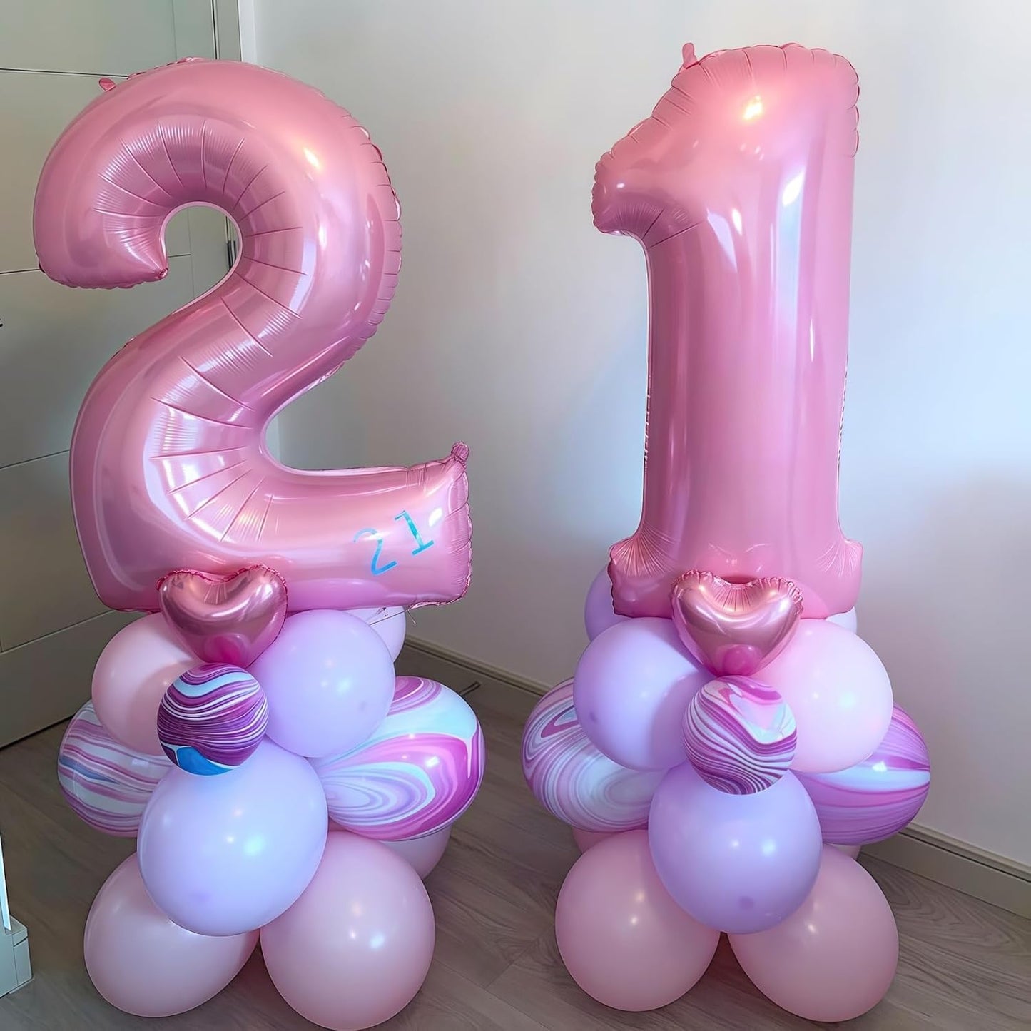 Pastel Pink 1 Balloon,Light Pink 1 Balloons Number,40 Inch Helium Foil Mylar Number 1 Balloon for Birthday Party
