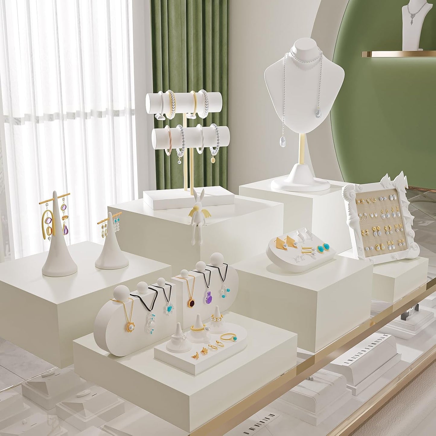 Buffet Risers, Food Risers for Buffet Table, Display Stand Shelf for Catering Dessert Collectibles Jewelry Figures Show, Acrylic Cube Display Nesting Risers with Hollow Bottoms, 6,7,8'', 3