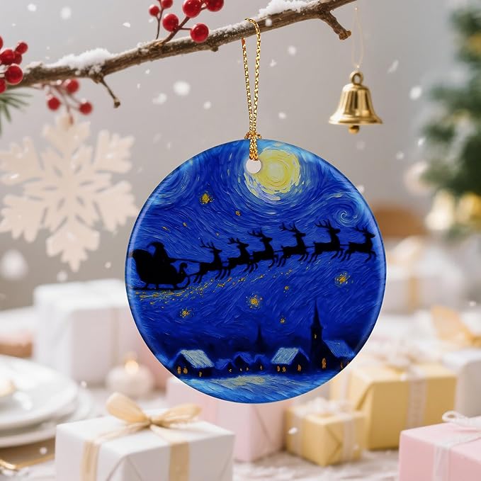 Starry Night Ornament – Christmas Ornament, Christmas Tree Decor, & Perfect Holiday Decor | Art Lover Gift, Gifts for Friends and Family