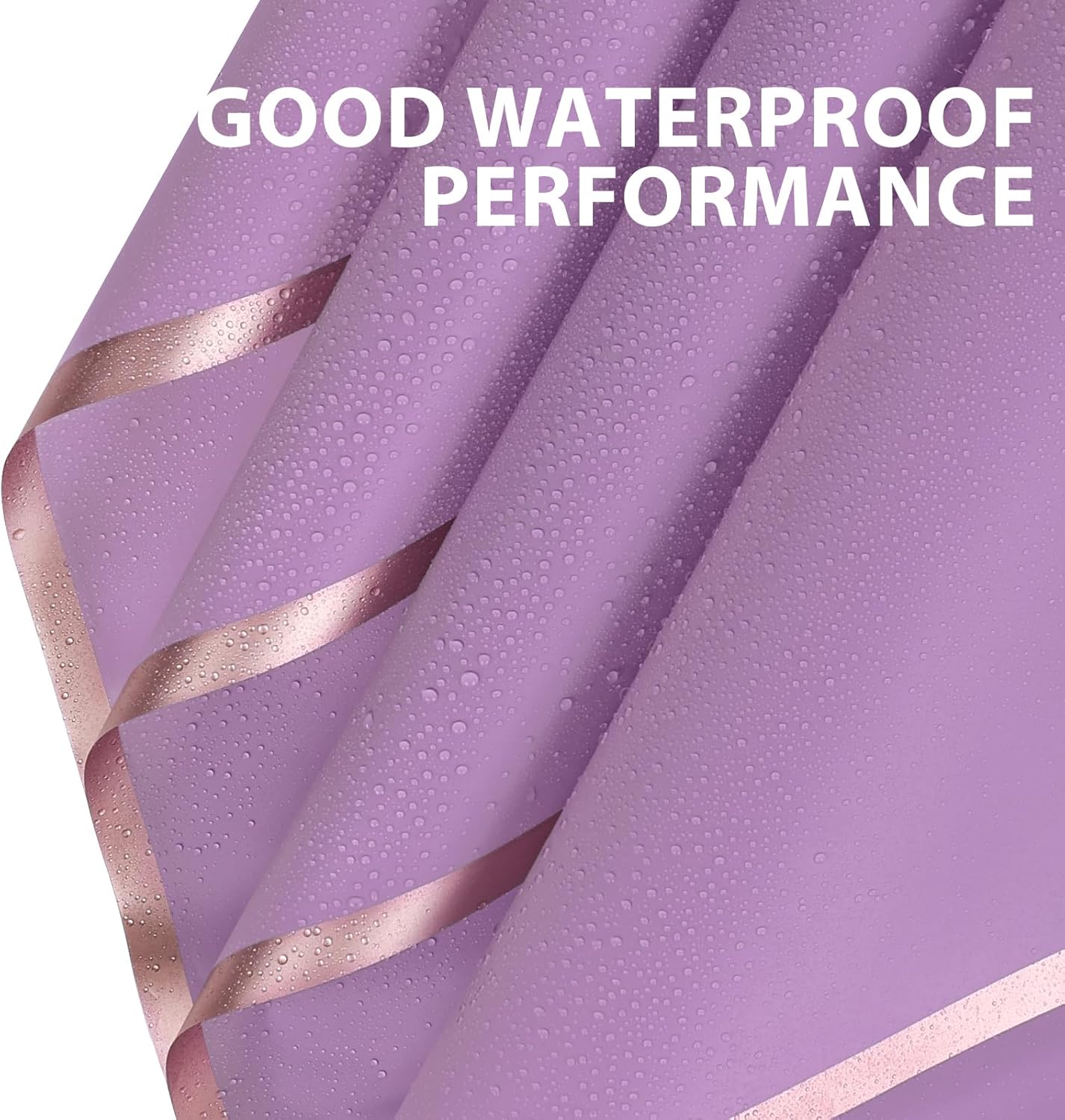 NESCCI 20 Sheet Flower Wrapping Paper - Waterproof Floral Bouquet Wrapping Paper, Florist Supplies Packaging Paper for Wedding Birthday Gift DIY (Light purple)