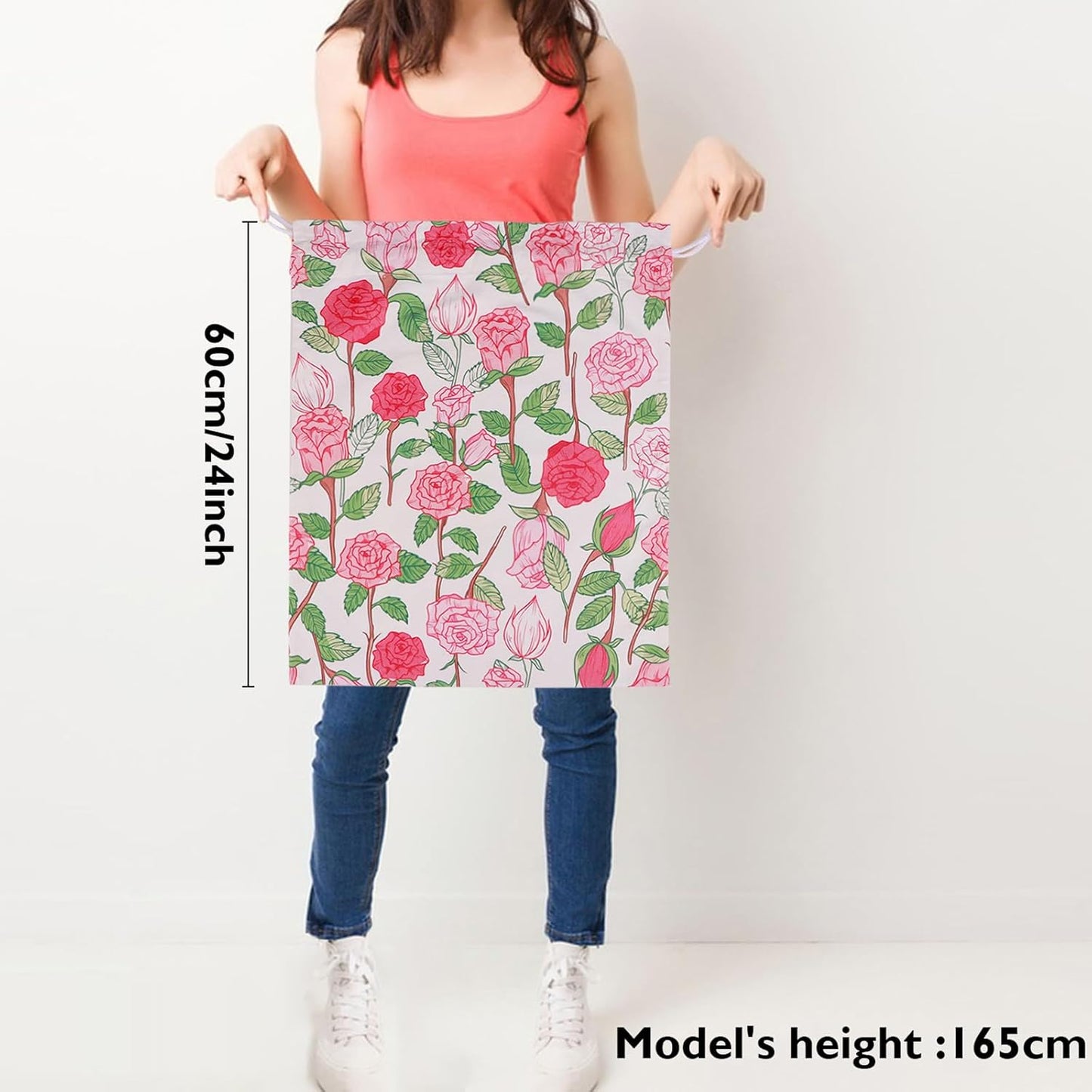 Drawstring Gift Bags,Extra Large 24"x 20" | Premium Canvas Storage Bags | Reusable Fabric | Perfect for Baby Showers,Birthday Parties | Rosy