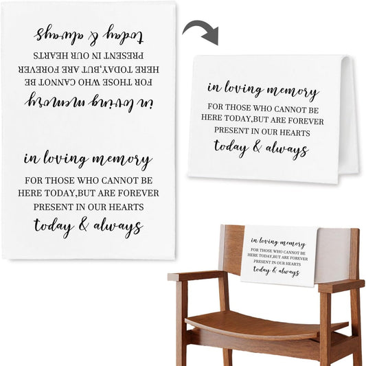 In Loving Memory Wedding Sign, Reserved Memorial Chair Signs Pew Cloths Seating Placeholder, Wedding Decorations for Reception Event Celebrations (today & always, 1 Pc)