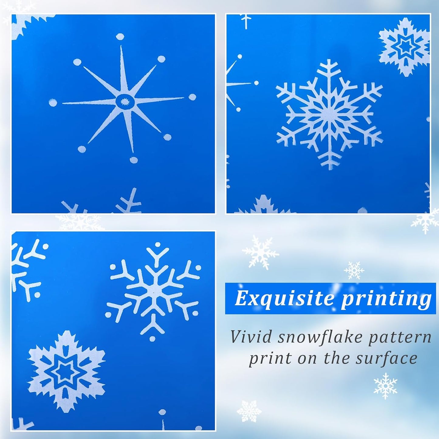 Skylety 40 Pieces Snowflake Balloons Bulk Winter Transparent Snowflake Latex Balloons for Christmas Birthday Wedding Party Decorations(Blue)