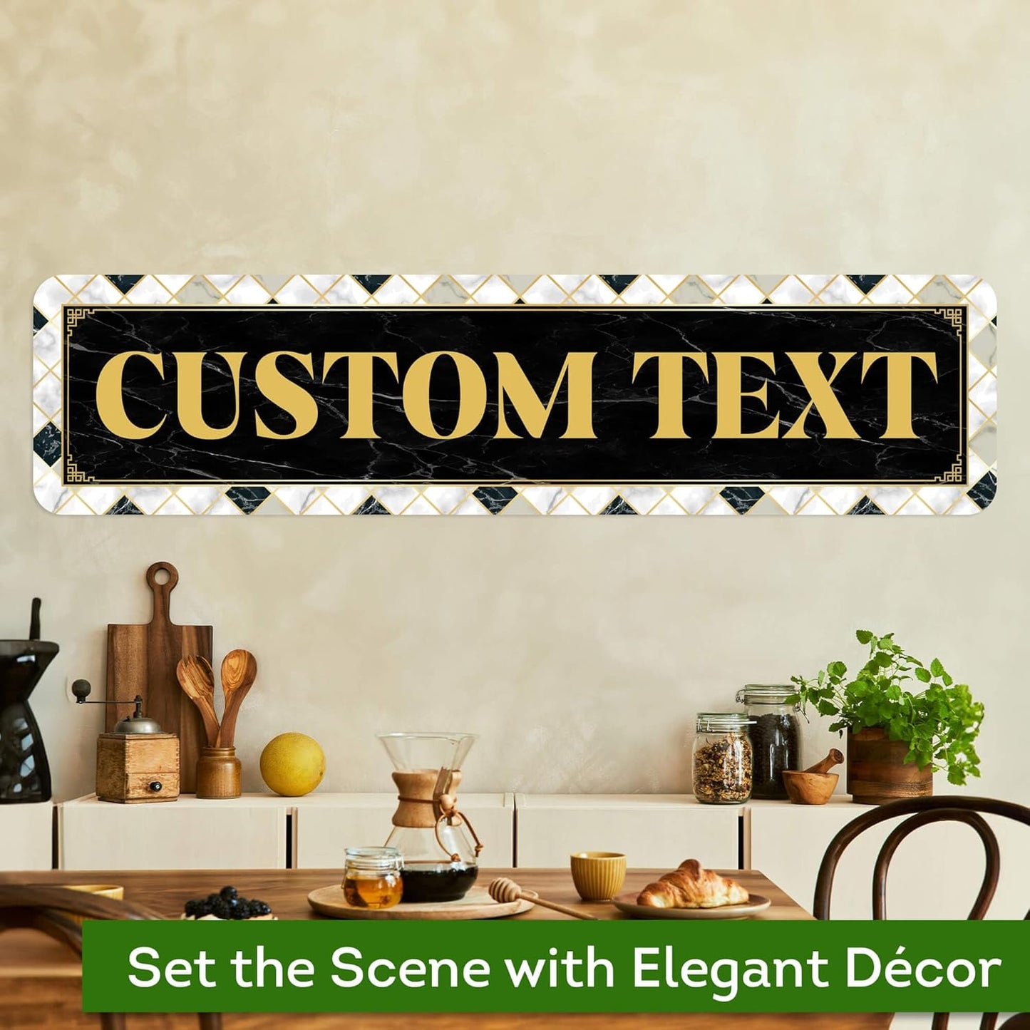 Custom Sign, Custom Street Sign, 11 Font Colors, 13 Font Styles, 4 Hole Options, 22 Sizes, 12x48 Inches, Rust Free DiBound, Fade Resistant, Made in USA by My Sign Center (Marble Tile)