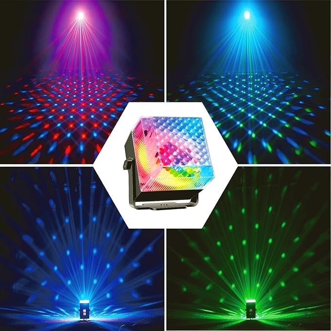 Disco Light Mini Party Lights Sound Activated LED 6 Colors Night Lighting with Remote Control Home Room Dance Parties Christmas Halloween Birthday