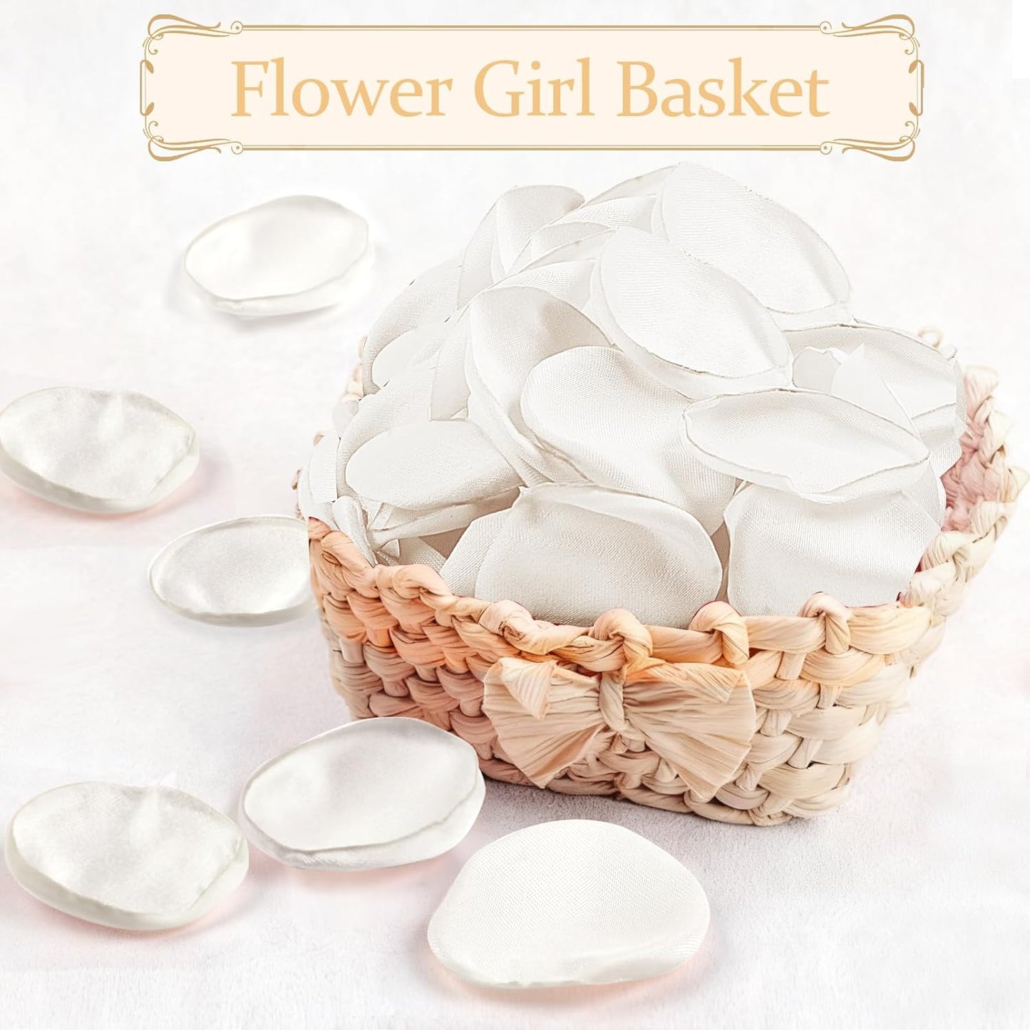 300pcs Silk Rose Petals Ivory - Faux Flower Petals for Wedding Decoration, Table Centerpieces, Party Confetti, Romantic Night, and Bridal Events
