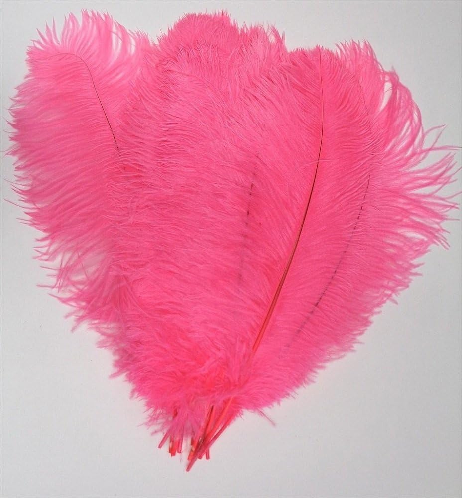 KOLIGHT 40pcs 12''~14''(30~35cm) Natural Ostrich Feathers for DIY Home Wedding Party Office Decoration (Hot pink)