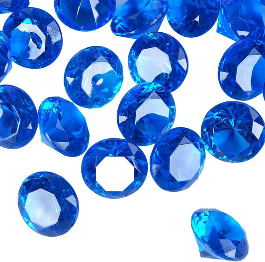 Acrylic Diamond Fake Gems Vase Filler, Babenest 240pcs 3/4 Inch Faux Diamonds Crystals Jewels for Table Scatters Wedding Party Event Arts & Crafts Birthday Decoration Favor (Royal Blue)