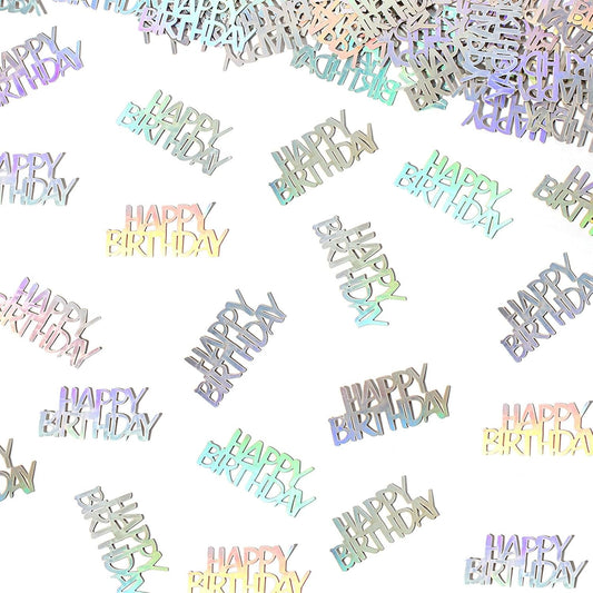 Birthday Confetti Happy Birthday Party Table Decorations Rainbow Silver Paper Table Scatters for Kids/Adult Birthday Anniversary DIY Crafts Party Supplies 100PC