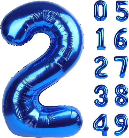 Giant Navy Blue 2 Balloon Number 40 Inch, Two Number Balloons Birthday Supplies, 2nd 12 22 32 62 Year Old Birthday Party Celebration, 2025 Second 2 Bluey Balloons Graduations Anniversary Decorations