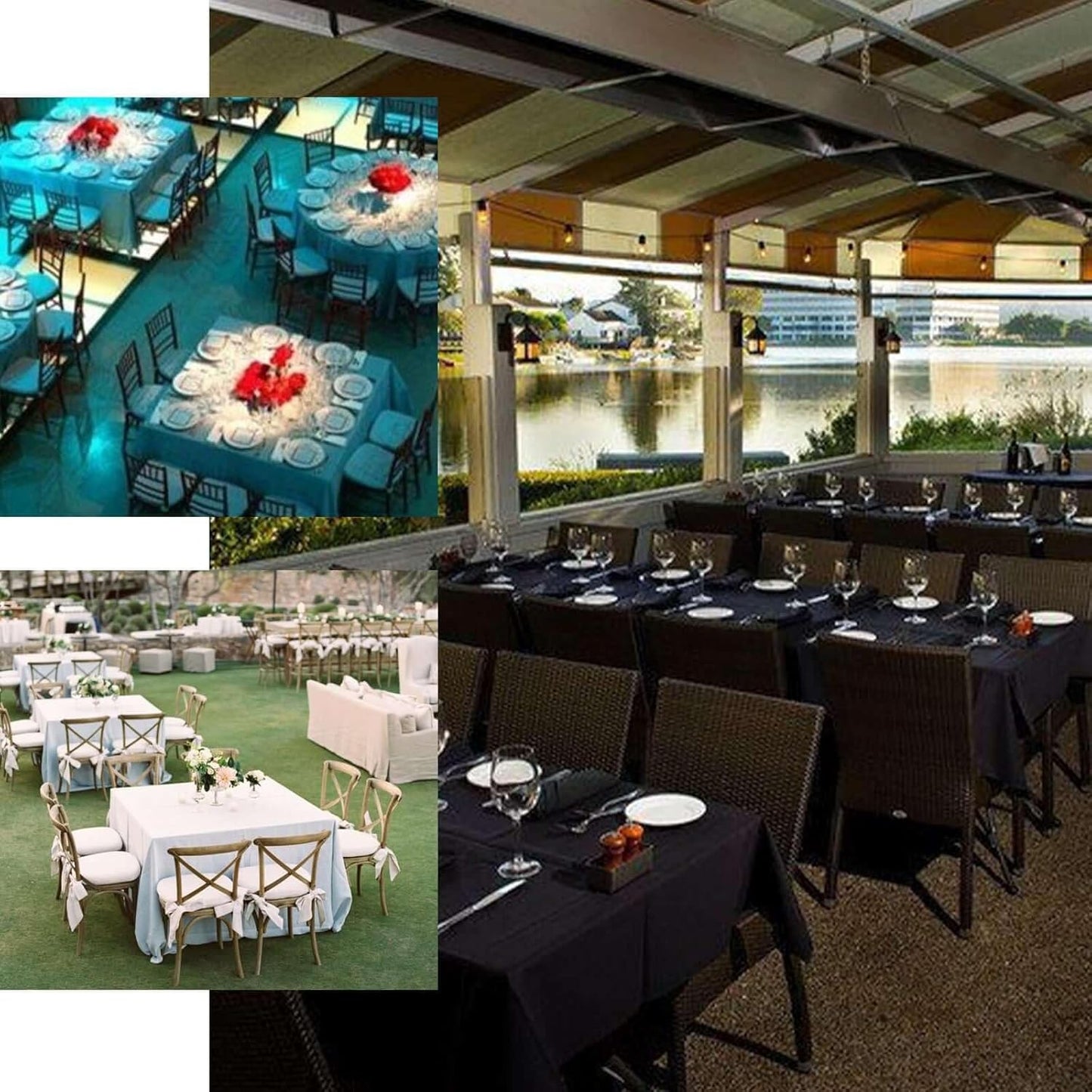 Efavormart 90" Square Polyester Table Overlay for Wedding Kitchen Dining Events - Fushia