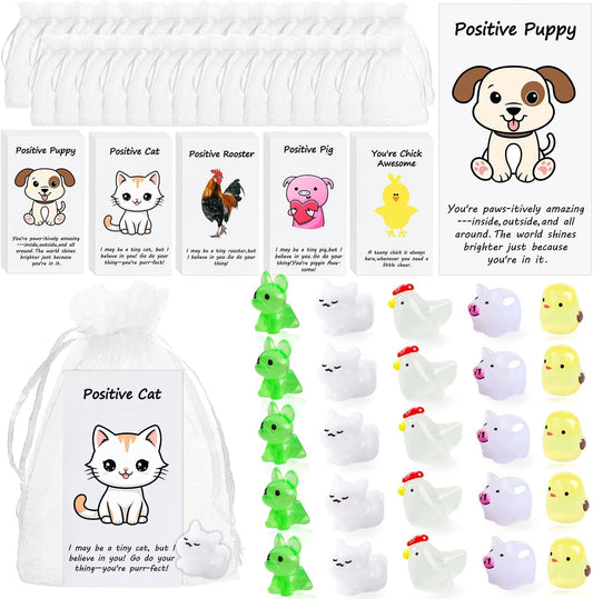 20 Set Employee Appreciation Gifts Bulk for Thank You Staff Back to School Student Teacher Office Coworker Nurse Pocket Gift Favors Animal Pun Inspirational Note Cards Pigs Dogs Cats Hens Favors