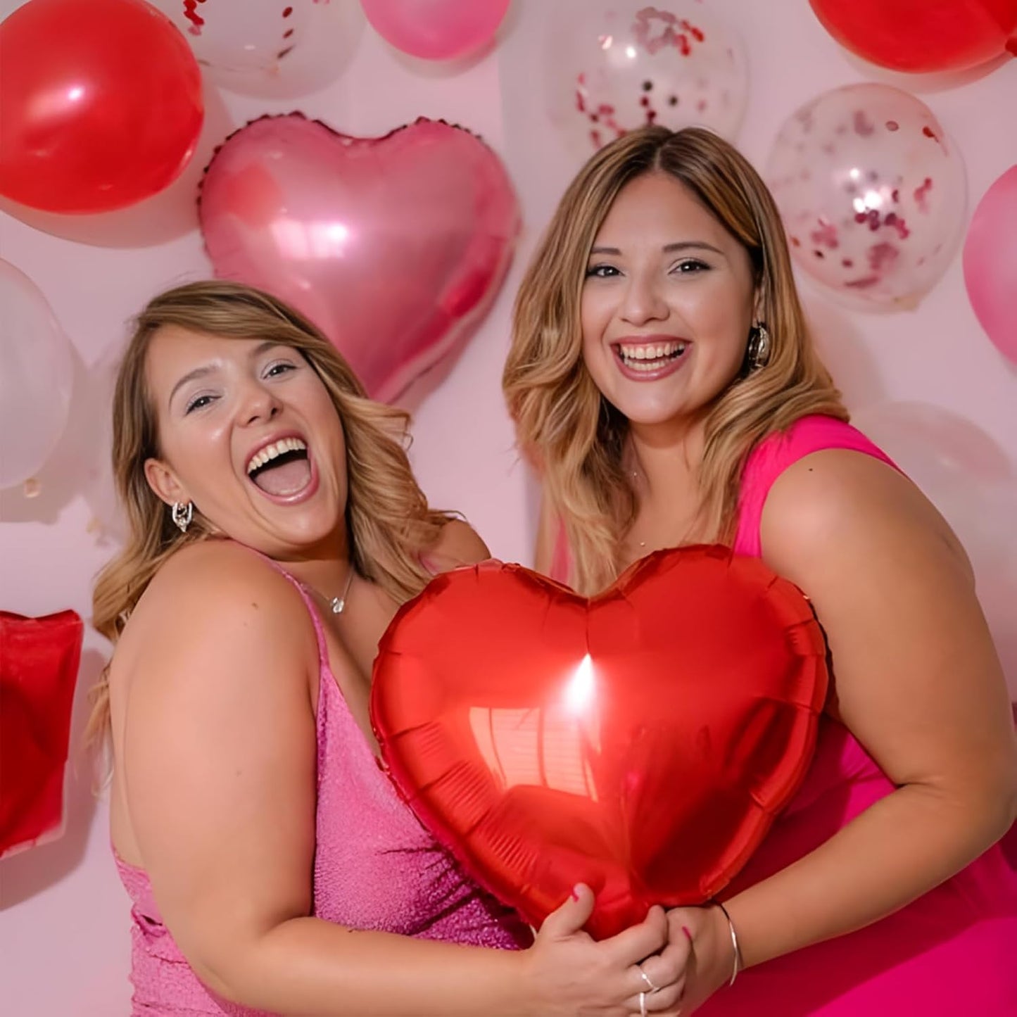 Gold-Red Heart Balloons,18inch Gold Heart Shaped Foil Balloons & Red Foil Balloon for Anniversary Wedding Engagement Birthday Party Valentines Day Decorations(12Pcs)