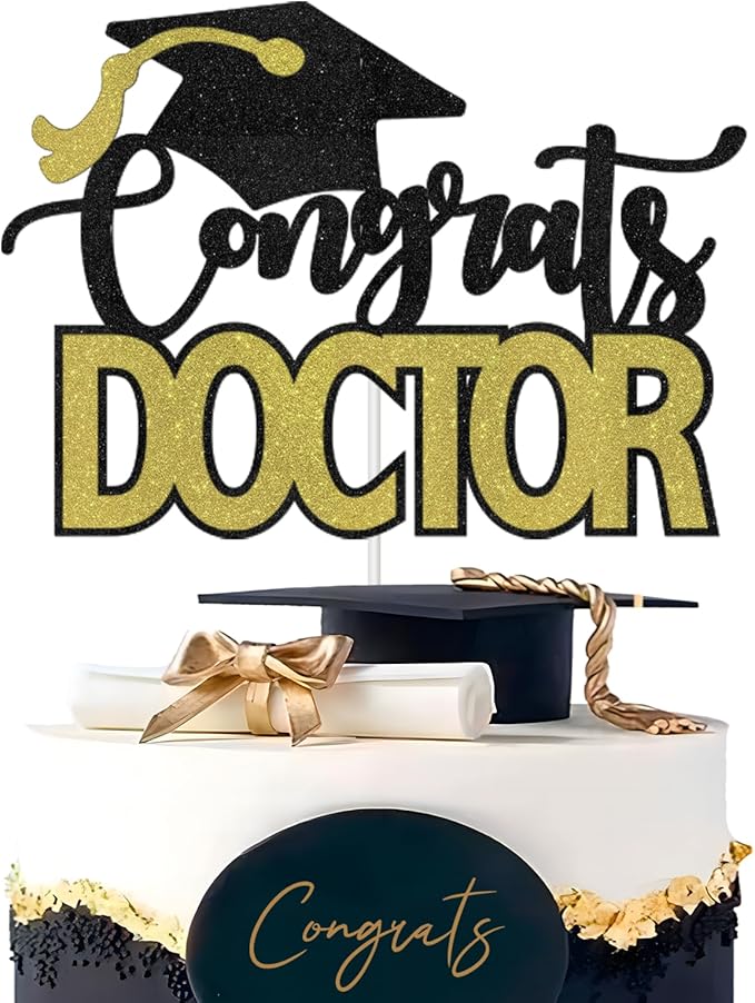 Congrats Doctor Cake Topper - 2025 Medical Doctor Graduation Party Decoration Supplies - Future Doctor/It's DR Actually Cake Decor - Congratulations Doctor Graduation Decorations
