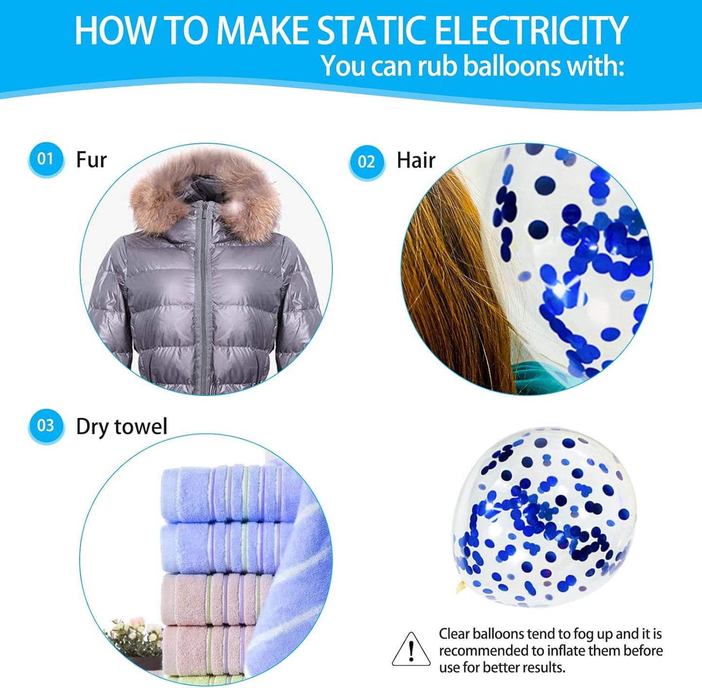 68Pcs Blue and White Balloons Kit 12 Inch, Blue Confetti Balloons Light Blue Baby Blue Pearl White Party Balloons with Ribbons for Birthday, Wedding, Baby Shower, Graduation Decorations